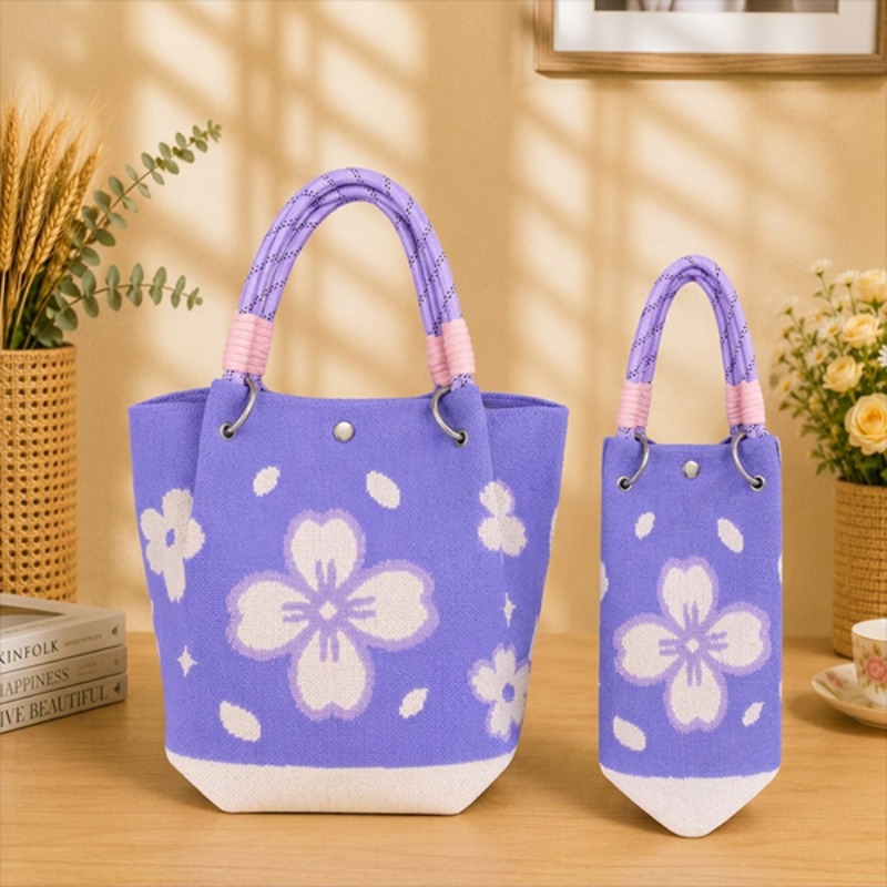 Colorful Floral Knitted Handbag