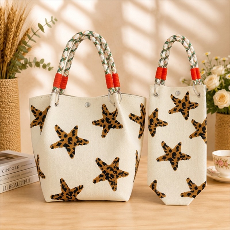 Retro Star Designed Knitted Handbag